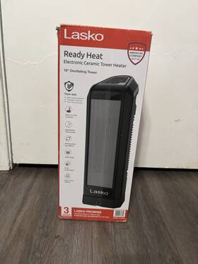 Lasko Ct16580 Ready Heat 1500w Ceramic Tower Heater 16 Inch Oscillating 2-heat Black