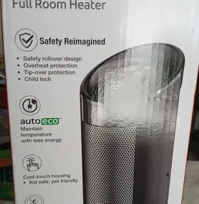 Ct22450 Lasko Autoeco Black Touch Control Tower Heater 2 Heat Settings Child Lock