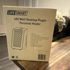 Ht1190-c Life Smart 400w Coral Desktop Portable Heater Auto Shut-off Timer