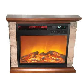 Fp1215 Life Smart Labs Lifesmart 3-quartz 5118 Btu Infrared Faux Stone Fireplace With Log Insert And