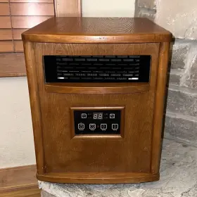 Ls-500-1wp Life Smart Labs Working 1500w Solid Wood Electric Rolling Space Heater