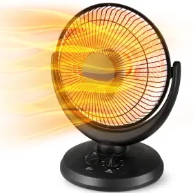 Lifeplus 114129860077 14 Inch 800-watt Electric Space Dish Heater Black