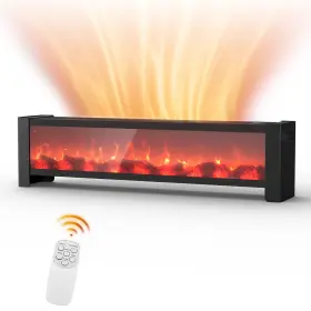 1500w Lifeplus 937590208506 Electric Baseboard Heater Fast Heat With 3d Flame Remote