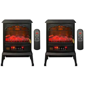 78812012 Lifesmart 1500w Large Room 3-sided Mobile Electric Infrared Stove Heaters Pair