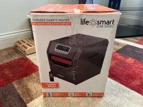 Lifesmart 817223016516 4-element Quartz Infrared Large Room Electric Space Heater Black