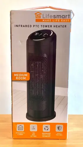1500w Lifesmart 817223017674 Infrared Ptc Medium Room 1000w / Tower Heater. New