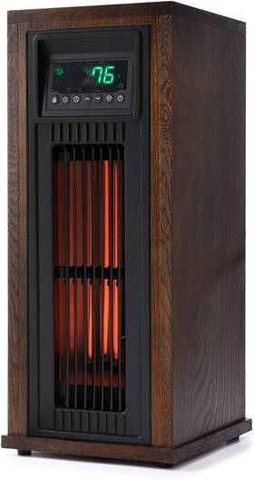 Lifesmart Global 313085443434 Tower Heater Portable Indoor 23 Inch Infrared Quartz Space 1500w