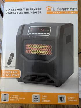 Lifesmart Ht11980x Lifepro 1500w 6 Element Infrared Large Room Space Heater