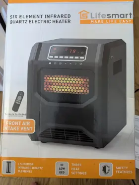 Ht11980x Lifesmart Lifepro 1500w 6 Element Infrared Large Room Space Heater