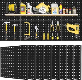 Ddb-20241101 Little Tikes Pegboard Panels 8 Packs 12 Inch X12 Metal Black Heavy Duty Steel Peg Boards Wall To
