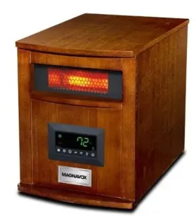 Mvh-2000 Magnavox 8 Element Infrared Heater Wood Cabinet - Portable Caster Wheels