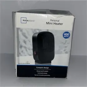 400w Mainstays 4331 Personal Mini Heater Ceramic Black Portable Electric Space