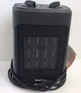 1500w Mainstays 810004819542 Mainstay Ceramic Fan-forced Electric Space Heater With 3 Heat Setting Black