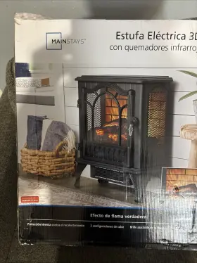 Mainstays 894192001350 3d Infrared Quartz Electric Space Heater 2 Heat Setting Black