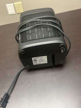 Mainstays Hh-1001 Portable Electric Heater 120v Black Thermostat 3 Settings