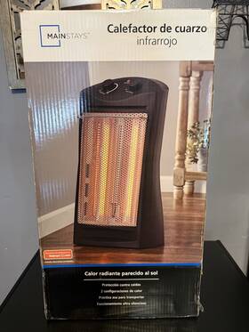 Mainstays Hq-2000b Quartz Electric Tower Indoor Space Heater - Black