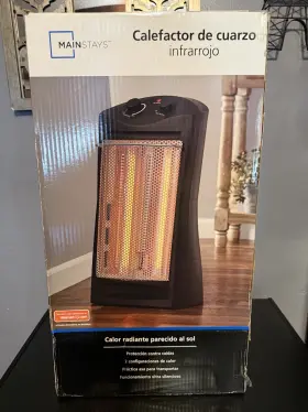Hq-2000b Mainstays Quartz Electric Tower Indoor Space Heater - Black