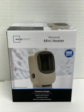 Mh-16v Mainstays Personal Mini Electric Ceramic Heater 400w Indoor Compact Dorm Office