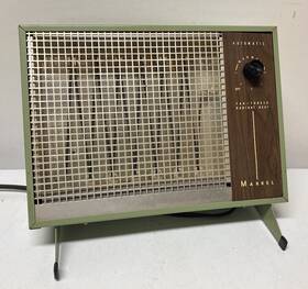 Markel 228tn Usa Vintage Space Heater Green Retro Faux Wood Mcm Read - As Is