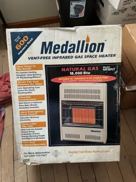 Mr18nt Medallion Vent-free Infrared Gas Space Heater Natural 18 000 Btu Whi