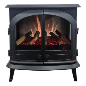 1500w Modern Ember 744759187598 Harlowe 24 Inch Black Electric Stove Fan-forced Space Heater With Thermosta