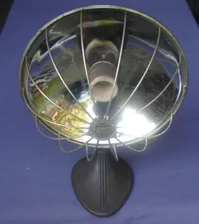 L-25-9 Moderne Vintage Heater Chrome Cast Iron Base Parabolic Radiant Mcm 600w B