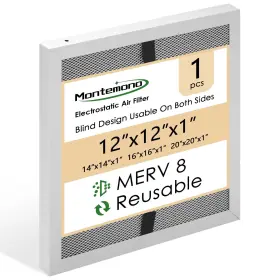 M-fpt-12x12x1-1p Montemono 12x12x1 Furnace Filter Merv8 Replacement Aluminum Electrostatic Air