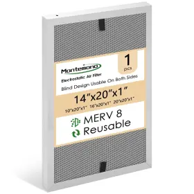 M-fpt-14x20x1-1p Montemono 14x20x1 Furnace Filter Merv8 Replacement Aluminum Electrostatic Air
