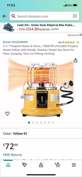 Mgs-8513 Mozodawn 2 In 1 Propane Heater And Stove 13000 Btu Portable Indoor With