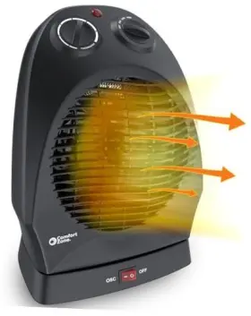 Cz50bk Mr. Brands Llc. Oscillating Space Heater With Adjustable Thermostat Desktop Fan Black