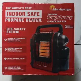 F299802 Mr. Heater Toughbuddy Portable Propane 4 000/9 000 Btu Safety