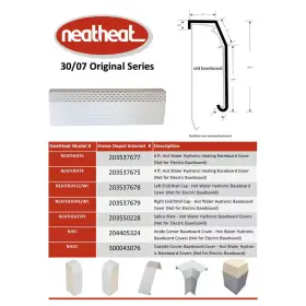 Neatheat 445046322335 30 07 Original Series 4 Ft. Hot Water Hydronic Baseboard Cover Not For