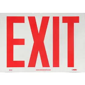 Gl12p Nmc Glo-brite Exit Sign - Vinyl Accuform Manufacturing 887481052342 Red