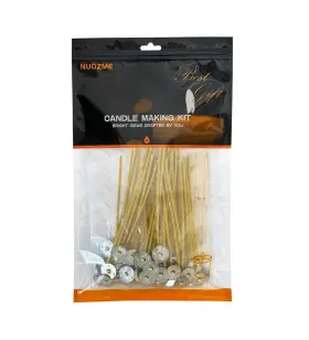 N-fengla-6i Nuozme 50 Pcs 6 Inch Natural Candle Wicks Pre-waxed By 100% Beeswax And Tabbed With 60pcs