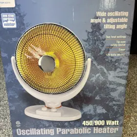 62313 One Stop Gardens Winter 400/900 Watt Oscillating Parabolic Heater Residential Industrial Adjustable New