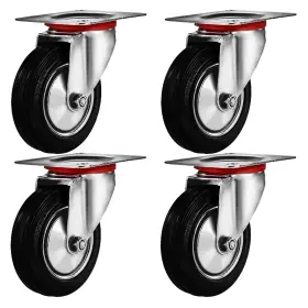 25412 Online Best Service 4 Pack 3 Inch Swivel Caster Wheels Rubber Base With Top Plate And Bearing Heavy Duty