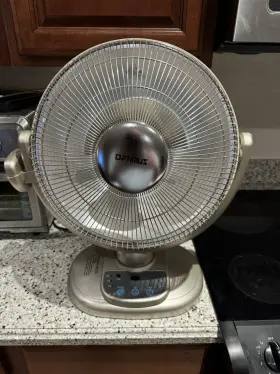 H-4428 Optimus Portable 14 Inch Adjustable Tilt Oscillating Dish Space Heater With Remote