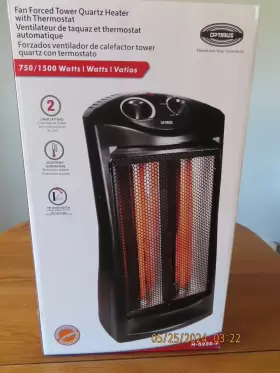H-52-35-f Optimus H-7234s 750-watt/ 1 500-watt Oscillating Ceramic Tower Heater