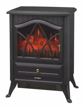 H9310 Optimus Black Electric Flame Effect Fireplace Heater
