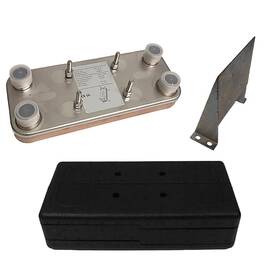 Outdoor Furnace Supply Bp5x12-10-1-mbik 5x12 Brazed 10 Plate Heat Exchanger 1 Mpt With Bracket And Insulation Kit