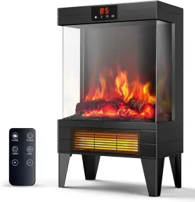 Sfp-201-t3 Oylus Electric Fireplace Stove Heater 1500w Realistic 3d Flame Remote Timer Quiet