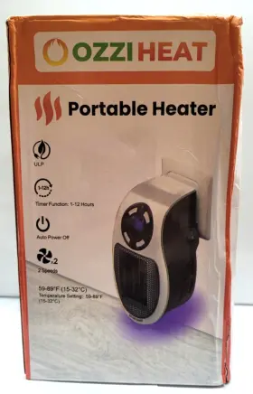 Ozzi Heat 982456523262 Portable Heater - 2 Speed Timer Function 1-12 Hours