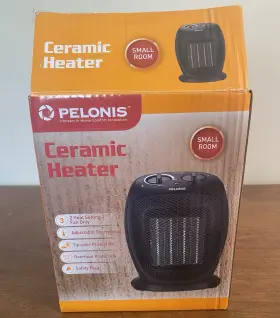 180711 Pelonis Ceramic Space Heater 1500w 120v Black 3-setting Safety