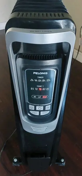 Mony1507-14a Pelonis 1500w Sleek Digital Oil Filled Space Heater With Caster Led Utility Warmer