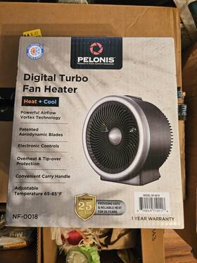 Pelonis Nf-0018 2 In 1 Turbo Fan Heater Nib Read