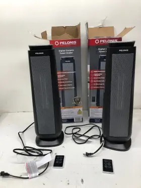 Pht23d7abb Pelonis Lot Of 2 23 Inch 1500w Digital Tower Ceramic Heater With Remote