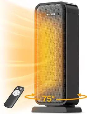 Psh17cd2abb Pelonis Space Heater Indoor With 75 Oscillation And 16in Elite Black
