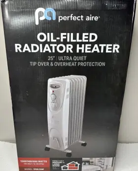 1phl25m Perfect Aire Oil-filled Radiator Heater 25 Inch Ultra Quiet Tip Over Protection