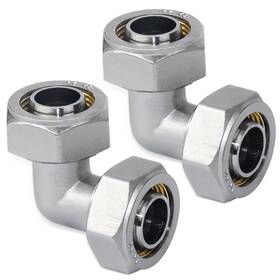 Pikwo 639394298511 2pc Elbow Air Piping Fittings 3/4 Inch X Tubing Brass-nickel Plated 200ps