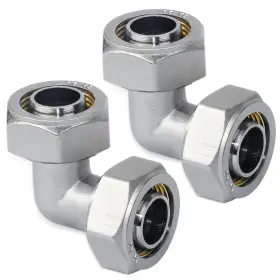 200ps Pikwo 639394298511 2pc Elbow Air Piping Fittings 3/4 Inch X Tubing Brass-nickel Plated